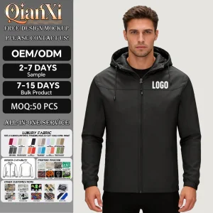 High Quality Custom LOGO Outdoor Men Hiking Fishing Softshell Waterproof Windbreaker Jacket for Men