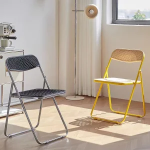 Nordic Minimalist Metallic Folding Vanity & Dining Chair for Chic Boutiques in Miraflores