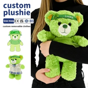 Four-Leaf Clover Luck Scented Bear Plushies Used for Promotional Purposes Custom Breathing Teddy Bear Sensory Stuffed Animal Toy