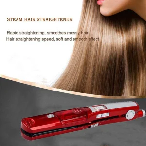 Hot Sale Portable Steam Hydrating Hair Straightener Wet and Dry Dual Use 2 in 1 Professional Flat Irons and Curling Iron