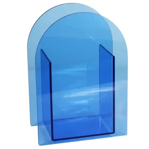 Acrylic Flower Box Vase Clear Blue Tabletop Decorative Art Vase