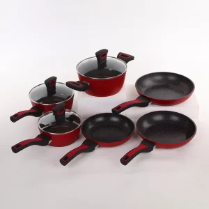 Wholesale Factory Price Frying Pan Set Granite Cookware Set with Induction Base