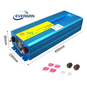Inversor de Onda Senoidal DC 24V para AC 220V 2000W para Sistema de Energia Solar Residencial