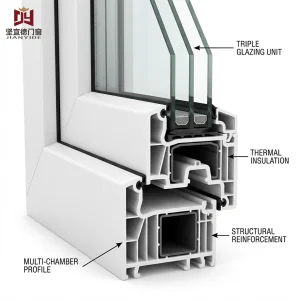 Energy Saving Multi-Chamber UPVC Casement Window