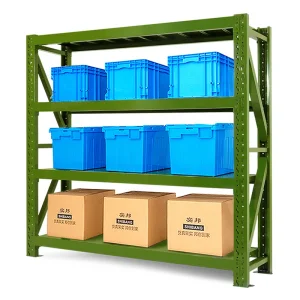Adjustable Boltless Steel 4-Layer Powder Coated Garage Storage Rack 200kg Capacity 2000x600x2000mm Dimensions