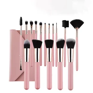 16-Piece Wood Handle Makeup Brush Set