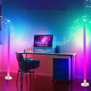 RGB LED Floor Lamp Remote APP Control Music Sync Corner Lighting Timer Smart Modern Mood Standing Lamp for Bedroom Living Room