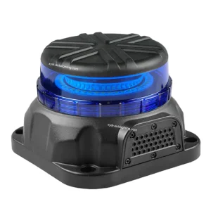 Blue 2in1 Forklift Rotary LED Beacon Strobe Light with Alarm Speaker Horn