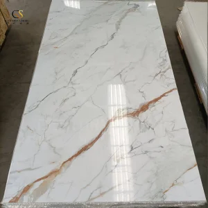 Interior Decorative UV Marble Sheet Waterproof Click Stone Plastic Composite