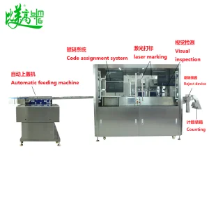 Automatic Bottle Cap Inner &amp; Outer Dual Code Laser Marking System for Traceability