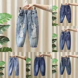 Calças Jeans Infantis 2026 Nova Chegada Primavera e Outono