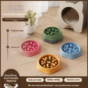 Silicone Gel Modern Stylish Portable Love Pet Slow-Feeding Anti-Choking Adjustable Difficulty Macaron-Colored Dog Cat Food