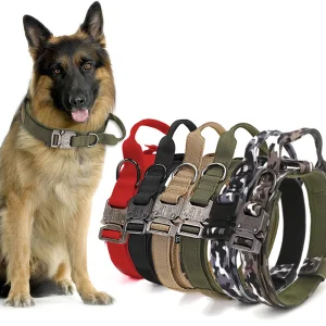 Coleiras para Pets Hanyang Último Design Coleiras Táticas para Treinamento Coleiras para Pets Resistentes com Fecho de Liga de Zinco e Cabo Confortável