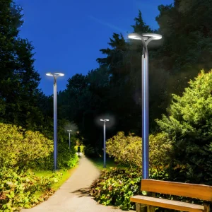 Garden Outdoor Decorative Vintage Aluminium Post Modern Lamp Solar LED Pole Light