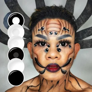 Free Shipping Pseyeche Contact Lenses White Halloween