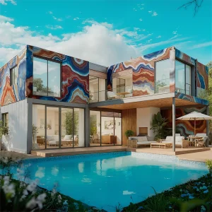 Postmodern Luxury Prefabricated Steel Container House