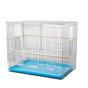 Hot Sale Galvanized Wire Mesh Parrot Breeding Cage Easy Clean Detachable Plastic Tray Aviary Equipment