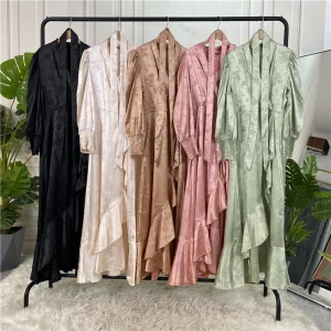 Novo Vestido Abaya Longo Feminino em Patchwork para Muçulmanas