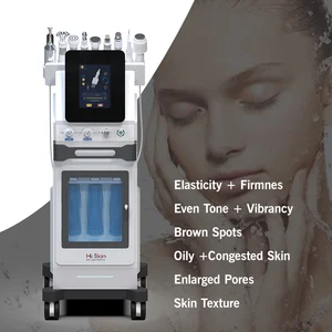 Aqua Facial Machine With 9 Different Handles Including Multi-Pole Microcurrent For Deep Cleansing &amp; Deep Skin Heating