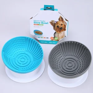 Eco Friendly Custom Raised Elevated Silicone Pet Food Bowl Slow Feeder Dog Bowls
