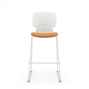 Modern High Bar Stool with Padded Seat