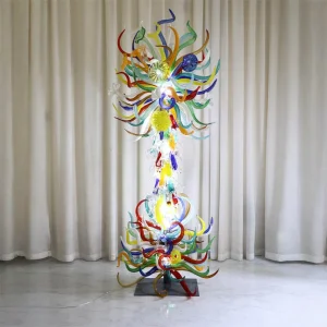 Chihuly Type Custom Hand Made Blown Glass Floor Lamp
