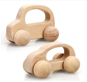 Natural Beech Wood Baby Car Teething Toy