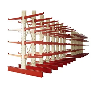 Warehouse Storage Racking Industrial Cantilever Rack System for Storing Long Items Like Lumber Metal Pipes and Steel Beams