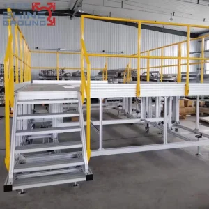 Heavy Duty Aluminum Step Platforms for Production Line Maintenance