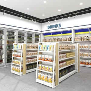 Snack Shop, Mother and Baby Shop, Steel Wood Double-sided Nakajima Wood Side Panel, Supermarket Shelf