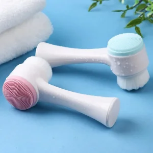 Double-Sided Soft Silicone Face Washing Brush 3D Manual Facial Cleansing Tool Massage Makeup Tools Cleaner