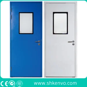 GMP Hygiene Galvanized Iron or 304 Stainless Steel Interior Modular Clean Room Metal Swing Entry Door for Food, Pharmaceutical, Medical, Hospital, Laboratory