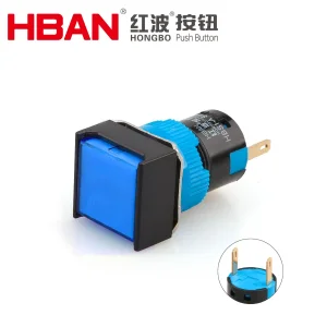 Hban 16mm Square Head Multi-Color Optional LED Signal Light IP65 Waterproof for Smart Homes