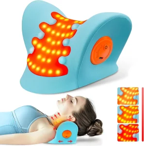 OEM Smart Infrared Light Red Light Therapy Heated Neck and Shoulder Relaxer Portable Cervical Traction Device for Neck Pain Relief and Cervical Spine Alignment
