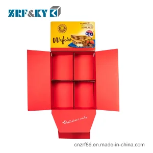 Custom Printed Advertising Color Corrugated Paper Food Display Stand Rack