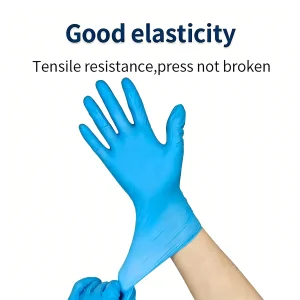 Smooth Blue Vitrile Gloves Blened Vinyl Nitrile Gloves with Good Tensile Resistance for Examination, Laboratory, Food, Household