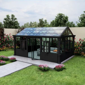 Outdoor Courtyard Gazebo Chinese Style Aluminum Alloy Modern Sunroom