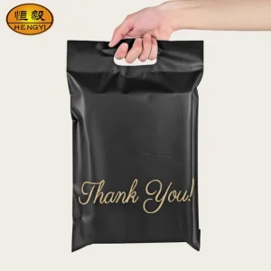 Custom Eco Friendly PE Bolsas De Plastico Shopping Para Compras Thick Die Cut Patch Carry Shopping Plastic Packing Bag with Logo
