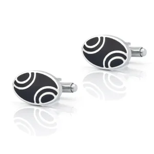 Brass Enamel Oval Cufflink Set