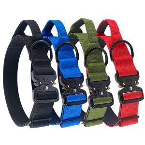 Coleira Tática Personalizada para Cães, Coleira de Metal Resistente para Treinamento e Exercício de Cães