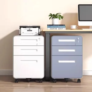 Steel 3 Drawer Mobile Pedestal Cabinet Under Desk