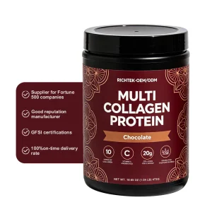 Hot Sale OEM Customized Multi Collagen Peptides Powder High Protein Supplement With Vitamin C