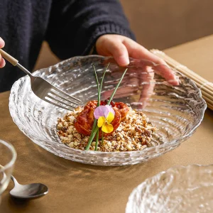 Canghai Glass Bowl, Fruit Salad Bowl, Premium Light Luxury Deep Plate, Creative Yogurt Bowl, Beautiful Household Fruit Plate
