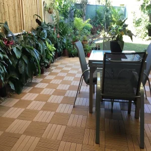 European Welcome Decoration Wood Grain WPC Wood Plastic Composite Walkway Decking Compositewpc Tiles Boards Deep Embossed Tile