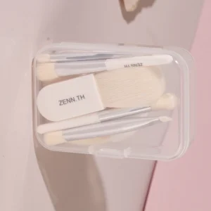 Portable Makeup Brush Set with Mirror
