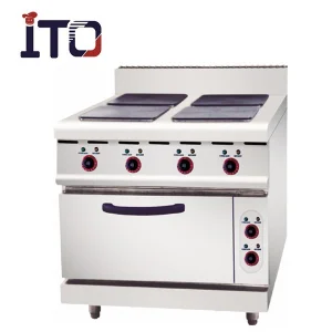 Industrial Freestand Stainless Steel Commercial 4 Burner Stove Electric Hot Plate With Oven