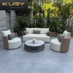 Rattan Sofa with Coffee Table