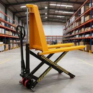 Manual High Lift Pallet Truck with Hydraulic Scissor Lift for Heavy Duty Work