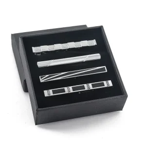 Wholesale Manufacturer 4PCS Set Men's Silver Tie Clips Business Formal Tie Clip Gifts TPS-1002