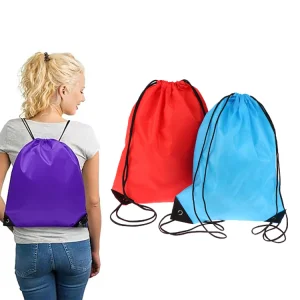 Wholesale Polyester Drawstring Backpack Bags Custom Logo Cinch Sack Folding Style Cheap Cinch Sack with Custom Logo